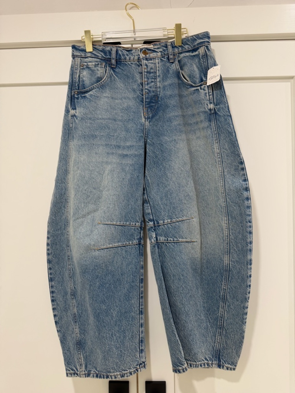 NWT Free People We The Free Good Luck Mid Rise Barrel Jeans Size 29